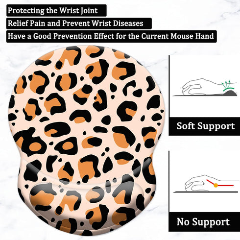 Mouse Pad with Wrist Support, Ergonomic Pain Relief, Comfortable Non-slip PU Base for Home Office Working Gaming,
