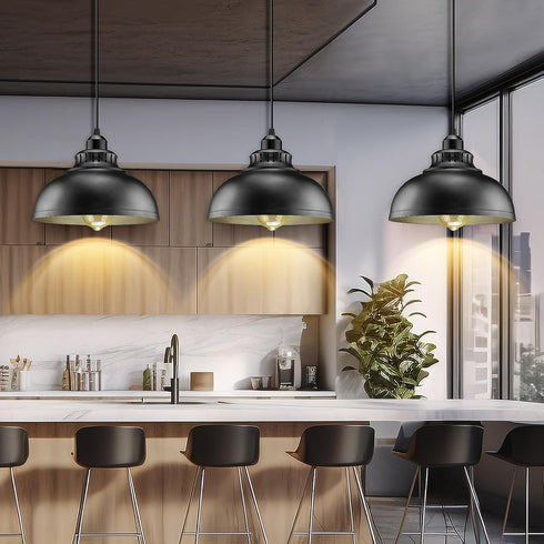 SoodMi 15FT Plug in Pendant Light, Hanging Lights with Plug in Cord, On/Off Switch, Industrial Pendant Light with Plug