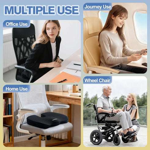 Mureon Seat Cushion for Office Chairs, Large Memory Foam Cushion for Car, Pressure Relief Ergonomic Chair Cushion