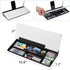 Small Glass Desktop Whiteboard Dry-Erase Board - Computer Keyboard Stand with Drawer, Desk Organizers