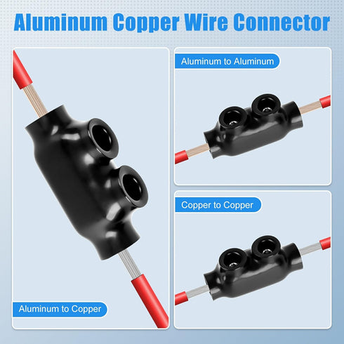 5 Pcs Insulated Wire Connectors Black in-line Splice Connector 2 Port Multi Cable Connector