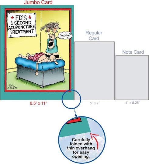 NobleWorks Big Funny Get Well Card, Jumbo Feel Better Soon from All of Us, 8.5 x 11 Inch, Hospital Theme