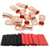 10PCS 2/0 AWG-5/16" Wire Lugs, Battery Cable Lugs, Copper Terminal Connectors, Marine Grade with Heat Shrink Tubing