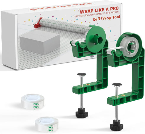 MONMEE Dispenser2 Pack 2 Tabletop Gift Wrapping Tool with Tape Adjustable Wrapping Paper Table Clamps with TapesPerfect