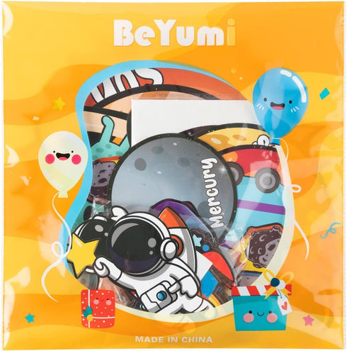 BeYumi 63pcs Back to School Outer Space Cutouts, Planet Rocket Themed Party Supplies, Classroom Decoration