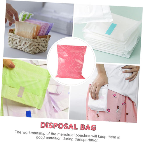 100pcs FOMIYES Self Sealing Menstrual Pouches for Women Sanitary Bags Strong Load Capacity
