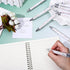 Whaline 24Pcs Retractable Ballpoint Pens for Bridal Shower, Wedding Games, Proposal Favors, Black Ink Floral Picture