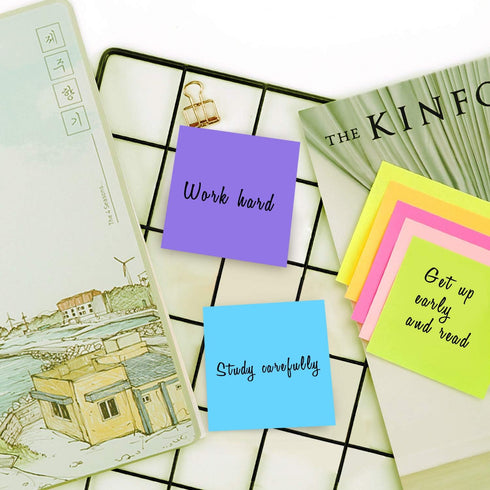SIMONA Sticky Notes 3x3 in, 6 Color Bright Colorful Sticky Pad, 6 Pads/Pack, 100 Sheets/Pad, Self-Sticky Note Pads