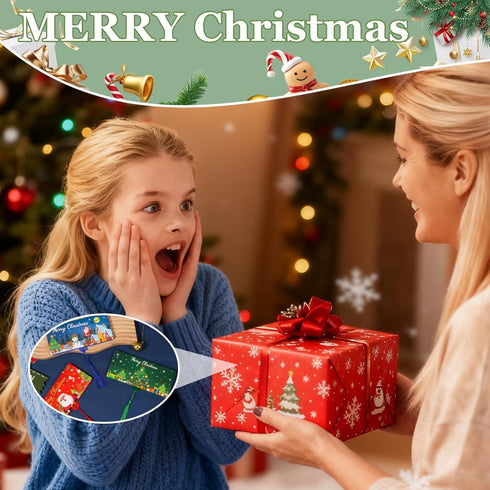 Haomax 3PCS Envelopes,10 Christmas Cash Gift Slots Christmas Money Holders for Cash, Xmas Surprise Card Holder
