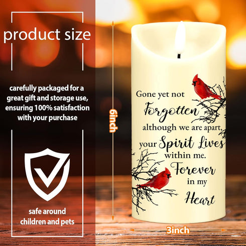 LED Memorial Candles for Loss of Loved One, Sympathy Flameless Candles for Prayers (Bird, 3 x 6 Inch)