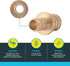 SharkBite 1/2 Inch x 3/4 Inch Crimp Reducing Coupling - Pack of 25, Brass Plumbing Fitting