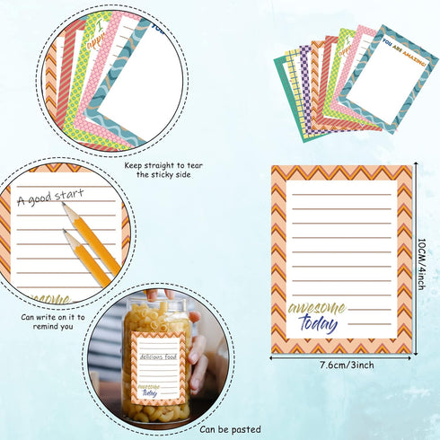 Inspirational Sticky Notes, 480 Sheets Motivational Notepads, 3 x 4 Inch Adhesive Memo Pads for Office