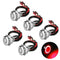 Linkstyle 19mm Latching Push Button Switch, 12V Metal Self Locking SPST ON-Off with Wiring Harness & Red Light (5Pcs)