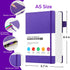 Lined Journal Notebook, 320 Pages Leather Hardcover Thick A5 College Ruled Thick Classic with Pen Loop, for Writing Women Men Office Work, 5.7'' X 8.4'', Pearlescent Purple by FOCUS DAY
