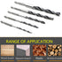 JIUWU Hex Handle Three Point Wood Drill Bit Set, High-Carbon Steel Brad-Point Tip for Woodworking, 2 Sets