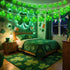 20LED 12Ft 20 St Patrick's Day Decorations Lights, Clear Green Shamrock String Lights Outdoor Waterproof with LED Lucky