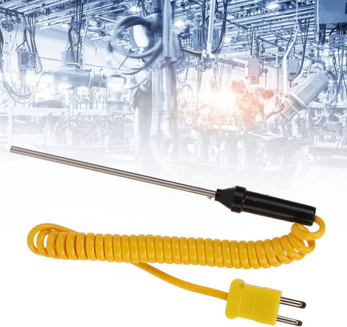 K Type Thermocouple, Temperature Probe Heat Resistant Steel Sensor with Insulated Handle