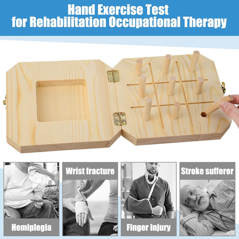 9 Hole Wooden Pegboard for Occupational Therapy, Nine Hole Peg Test to Improve Fine Motor Coordination