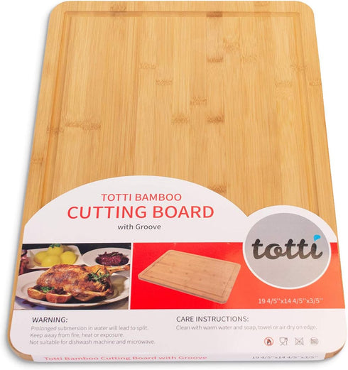 Large Eco-Friendly Bamboo Cutting Board with Juice Groove