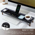 MyGift Modern Desktop Organizer Tray, Premium Translucent Dark Gray Acrylic and Solid Wood Over Keyboard Office Desk