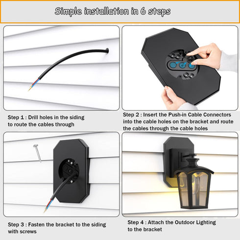 aeobdai Siding Mounting Bracket for Outdoor Light Vinyl Siding Hangers for Porch Lights Outdoor Wall Sconce Motion