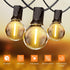 30FT 17 G40 Bulbs, 2200K Dimmable OHLUX Solar String Lights Outdoor, Waterproof Solar Patio Lights with Remote