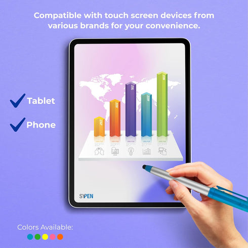 Stylus Ballpoint Pen with Highlighter Tips, 3 in 1 Combo Stylus for Touchscreens, Pack of 5