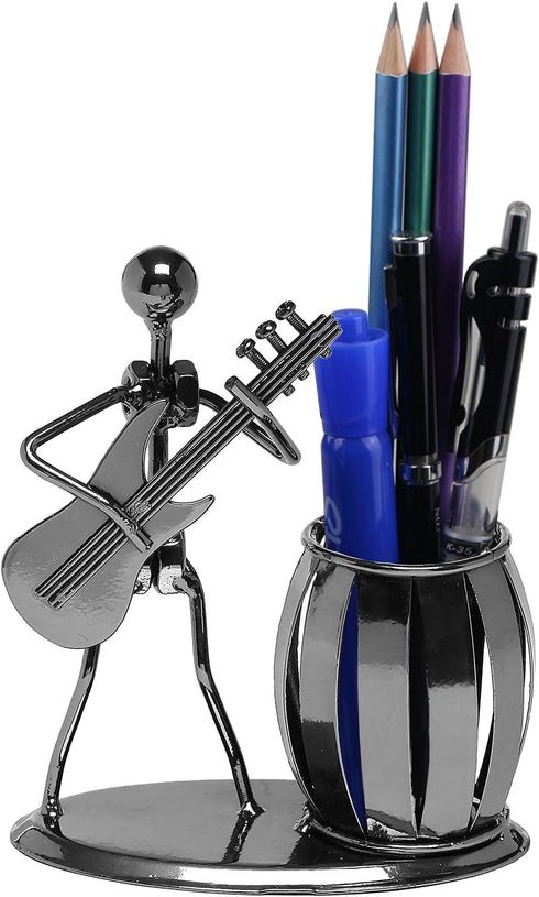 Metal Pencil Holder, Office Supply Pen Organizer, Desktop Decoration Stand (Guitar)