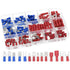 140Pcs Crimp Connectors Kit, Red/Blue Insulated Male & Female Spade, Ring, Fork