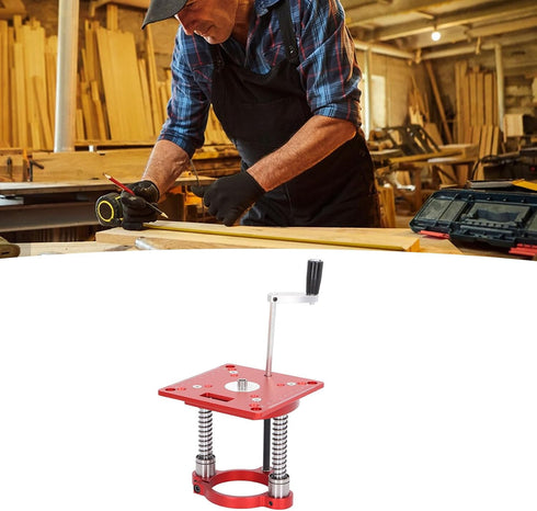 ZGHUNVRE 65mm Router Table Lifting System, Milling Table Elevation, Aluminum Alloy Insert Plate with Anodized Cutting