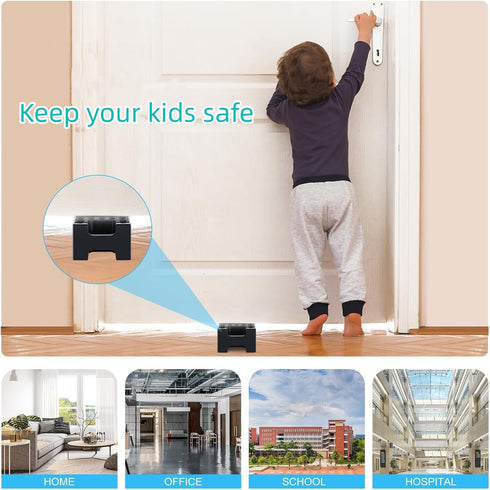 Door Stopper 4 Pack, Flexible Rubber Wedge Holder for DIY Furniture Levelers in Home, Office, School, and Factory