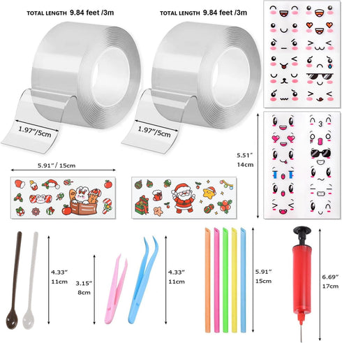 YIXIPAZH (2 Nano Tape Bubble Kit Bubble Tape Nano Tape Kit, Bloonies Blow Plastic Bubbles Balloonies DIY Squishy