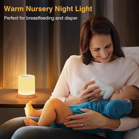 UNIFUN Dimmable 2800K-3100K Night Light, Touch Lamp for Bedrooms Living Room Portable Table Bedside Lamps