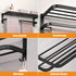 15 Inch DDS-DUDES Black Towel Racks for Bathroom Towel Shelf with Double Towel Bars Lavatory Wall Mount Holder