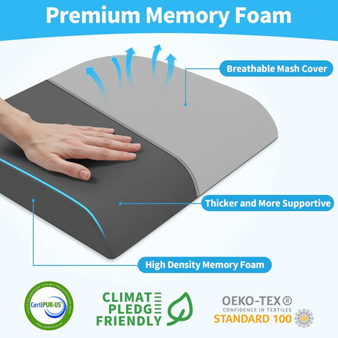 TranquilRelax XLarge Seat Cushion, Memory Foam Cushion for Long Sitting Hours on Office Chair, Home & Car, Non-Slip