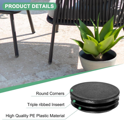 30 Pack 1.9" M METERXITY Round Plastic Plug, OD Furniture Tube Inserts Pipe Hole End Caps for Tubing Post/Glide Insert