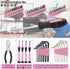 58 Set, Toolbox MARTCOLOR Piece Household Tool General Household Hand Tool Kit with Plastic Storage Case, All Purpose