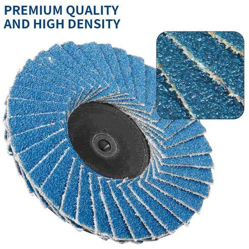 9Pcs 2 inch Flap Disc Zirconia Alumina Quick Change Sanding Discs with 1Pc Disc Pad Holder for Rotary Tools