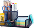 M&G Mesh Pen Holder Desk Organizer, Black, 3 Compartments, Metal Office Supply with Sticky Notes Holder