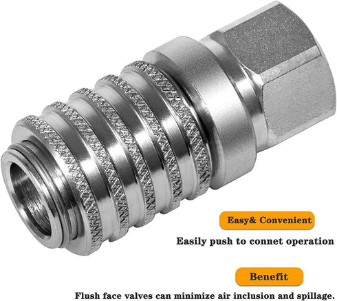 PD242 1/8" 1/4" 18 2.12" Series PD Steel Test Port and Diagnostic Equipment Quick Coupler with Female Pipe Thread, Body