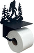 Bigfoot Sasquatch Metal Toilet Paper Holder with Phone Shelf - Wall Moutned