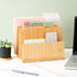 Paper Junkie Bamboo Wooden Mail Holder, 5 Slots File Sorter for Letter and Folder Document Storage, Home Organization