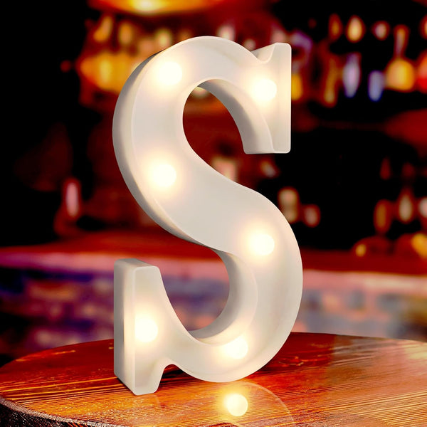 isthKUBW Marquee Letters S, Led Letter Lights, 26 Alphabet Battery Powered LED Light
