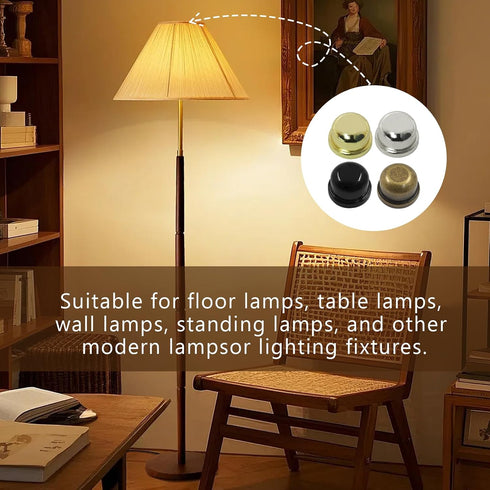 Biaungdo 8 Pack 1/4-27 Inch, 4 Metal Lamp Finial Cap Knob, Lamp Shade Screw Cap Top Lamps Decoration for Lamps Shade