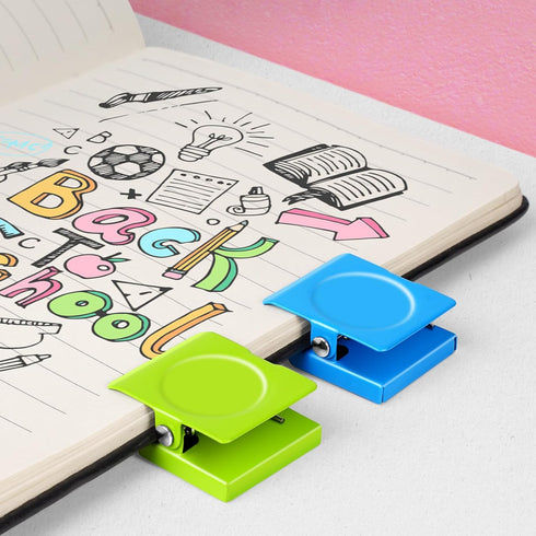 GRTARD Magnetic Clips 6Pack Magnet Metal Clips, Whiteboard Magnet Clip Strong Refrigerator Magnets Clips for Home, School, Hanging Photos, Memo Note (six Colors) by Grtard