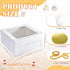 16Pcs Cake Boxes with Cake Boards (8Pcs White Boxes, 8Pcs Boards), 12x12x6 Inch Bakery Boxes with Window for Parties