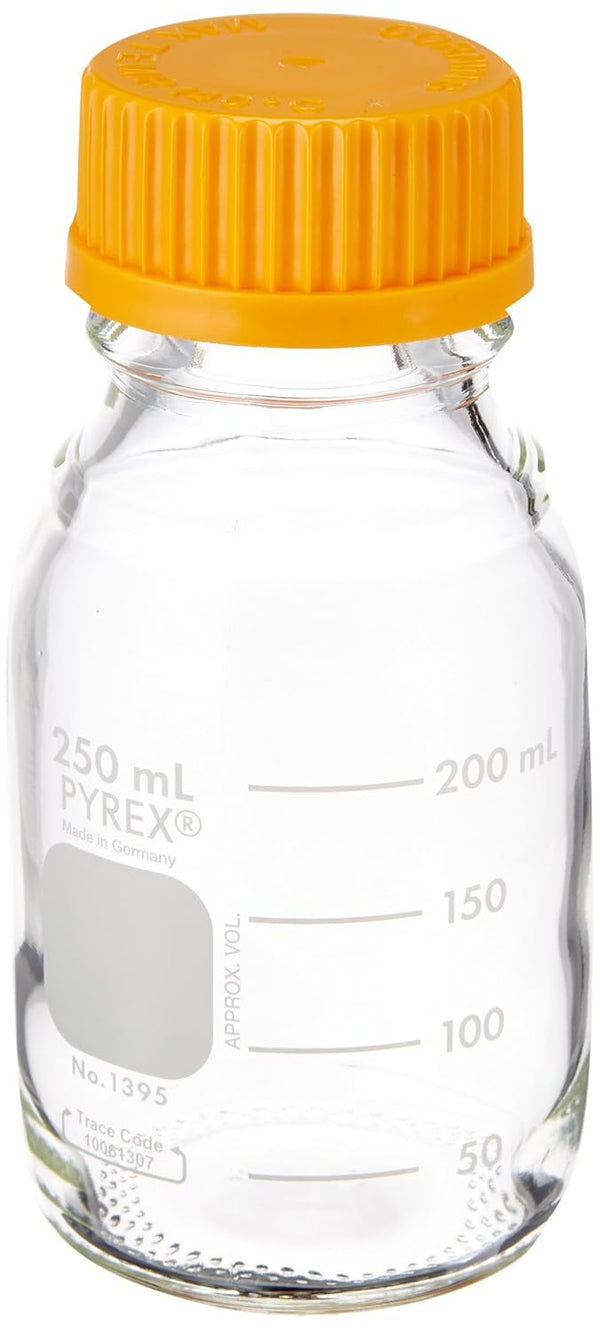 PYREX 250mL Round Media Storage Bottles with GL45 Screw Cap