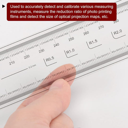 Film Flexible Ruler 50cm 0.1mm Scale, Transparent PET Plastic Folding Calibration Measuring Tool