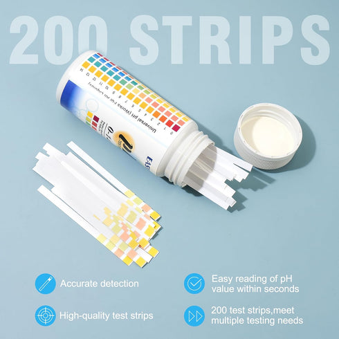 200pcs (0-14) pH Test Strips - Highly Accurate Litmus Paper for Testing Urine, Saliva, Drinking Water, Aquariums