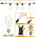 25 13 Dimmable ST38 Bulbs, Svater Outdoor String Lights FT, Patio Lights with pcs Shatterproof Vintage Edison